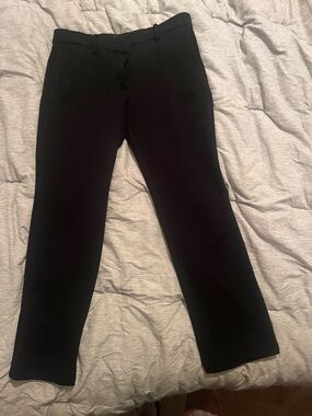 Ann Taylor Black Straight-Leg Petite Dress Pants
